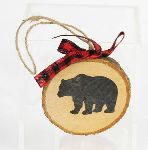 71457 Bear Wood Slice Ornament