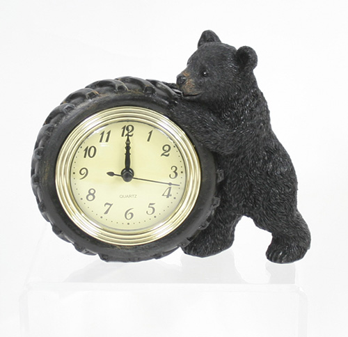 X2666 Bear & Tire Clock 5.5"H