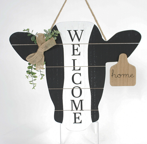 12201 Cow Welcome Plaque