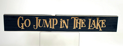 10435 Wood JUMP IN THE LAKE Sign
