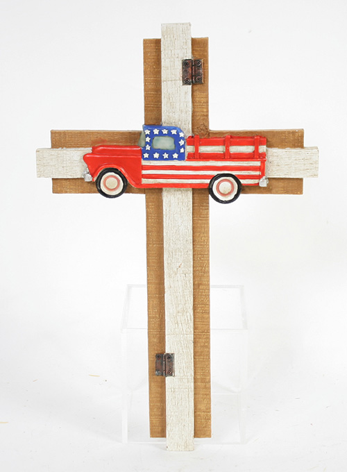 15475 Patriotic Truck Wall Cross