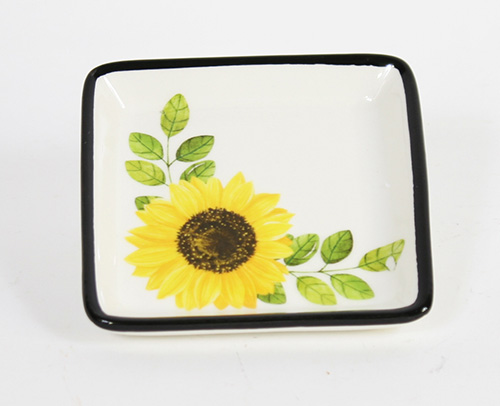 13055 Ceramic Sunflower Dish