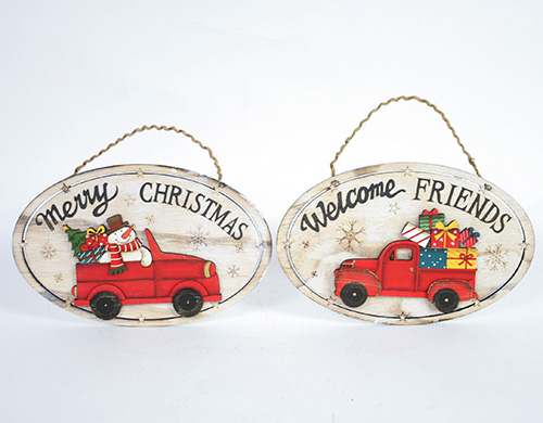 M2256 Red Truck Xmas Signs