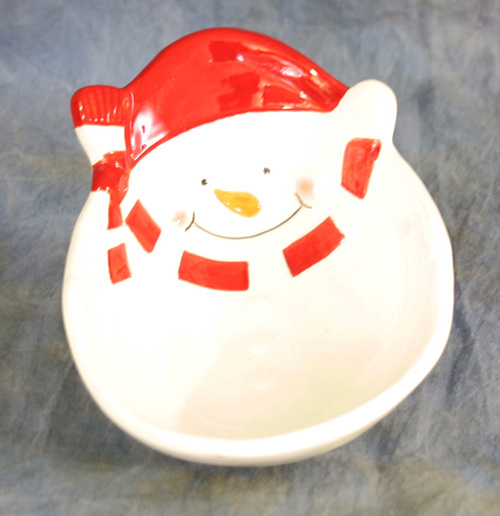 C23311 Ceramic Snowman Dish