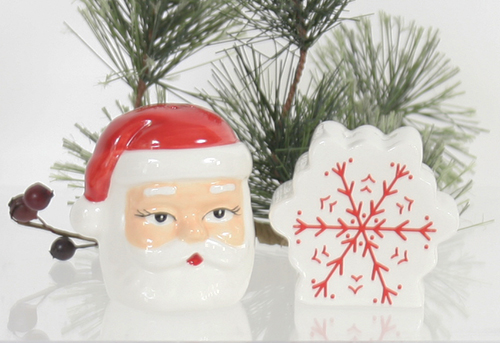 C25675 Ceramic Santa/Snowflake S&P